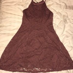 Mauve high neck dress